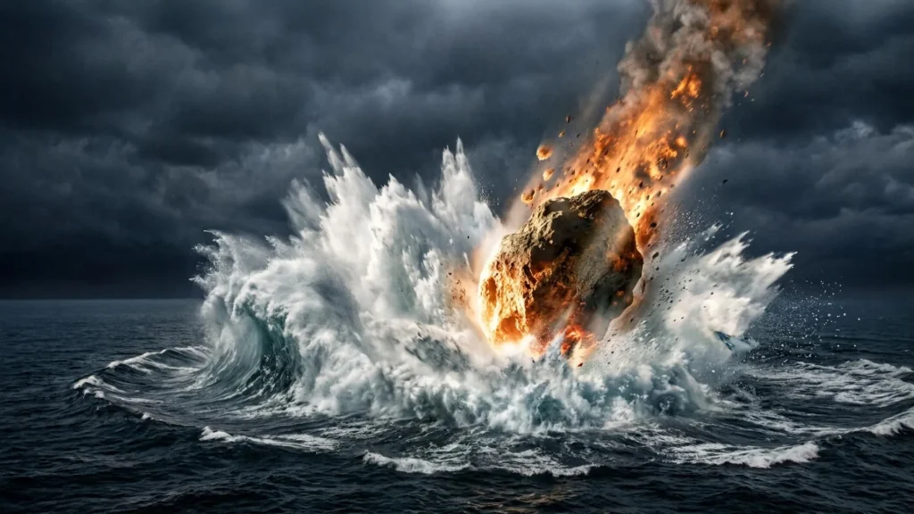 A massive asteroid slammed into the North Sea and unleashed