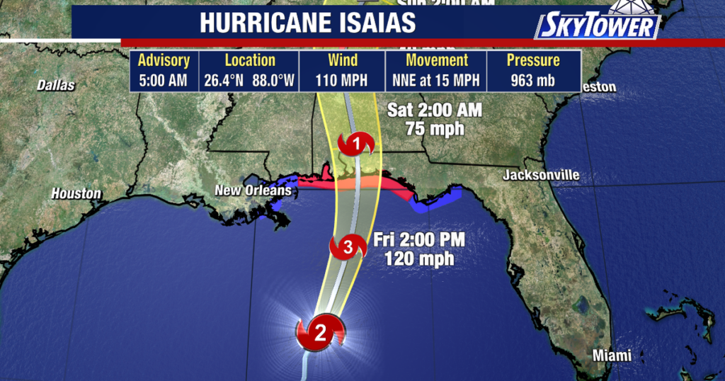 Hurricane Isaias rapid strengthening threatens northern Gulf coast