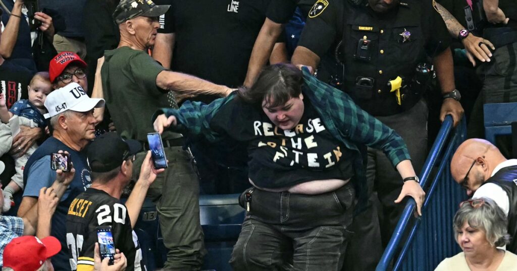Trump rally protester attacked in act of ‘senseless’ political violence, Ohio mayor says Trump rally protester attacked in act of ‘senseless’ political violence,